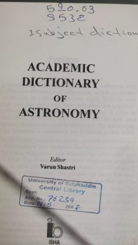 Image of ACADEMIC DICTIONARY OF ASTRONOMY