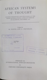 Image of AFRICAN SYSEMS OF THOUGHT