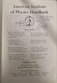 Image of American Institute of Physics Handbook