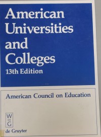 Image of American Universities and Colleges 13 th Edition