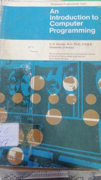 Image of An introduction to computer programming