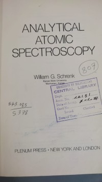 Image of ANALYTICAL ATOMIC SPECTROSCOPY