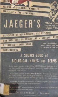 Image of ASOURCE - BOOK OF BIOLOGICAL NAMES andTERMS