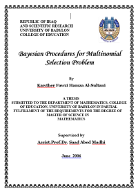 Image of Bayesian Procedures for Multinomial Selection Problem