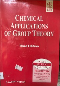 Image of CHEMICAL APPLICATIONS OF GROUP THEORY
