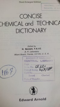 Image of CONCISE CHEMICAL AND TECHNICAL DICTIONARY