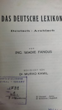 Image of DAS DEUTSCH LEXIKON Deutsch- Arabisch