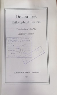 Image of Descartes PHILOSOPHICAL lETTERS