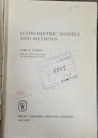 Image of Econometric Models and Methods