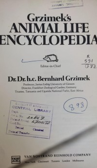 Image of Grzimeks ANIMAL LIFE ENCYCLOPEDIA