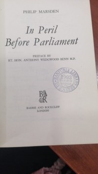 Image of In Peril Before Parliament