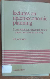 Image of lECTURES ON mactroeconomic planning