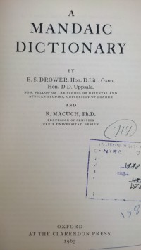 Image of MANDAIC DICTIONARY
