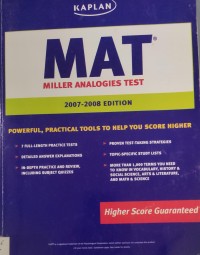 Image of MAT MILLER ANALOGIES TEST