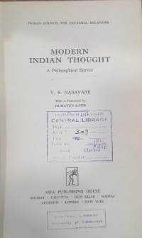 Image of MODERN INDIAN THOUGHT