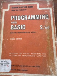 Image of PROGRAMMING WITH BASIC INCLUDING MICROCOMPUTER BASIC
