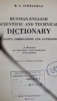 Image of RUSSIAN- ENGLISH SCIENTIFIC AND TECHNICAL DICTIONARY