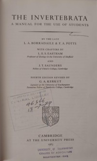 Image of THE INVERTEBRATA
A MANUAL FOR THE USE OF STUDENTS