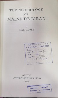 Image of THE PSYCHOLOGY OF MAINE DE BIRAN