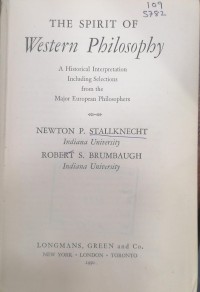 Image of THE SPIRIT OF Western pbilosopby