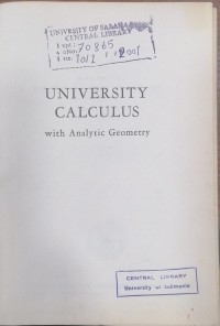 Image of UNIVERSITY CALCULUS